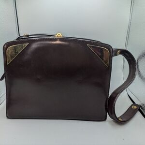 Vintage Dofan Handbag Purse Brown Leather Women’s 9” x 5.5” France